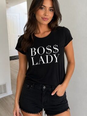 New w tags Express Boss Lady Graphic Tee - Black